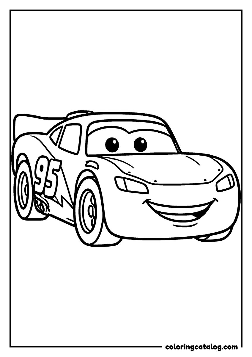 Lightning McQueen coloring page of Lightning McQueen lightning McQueen with his number 95 on the side